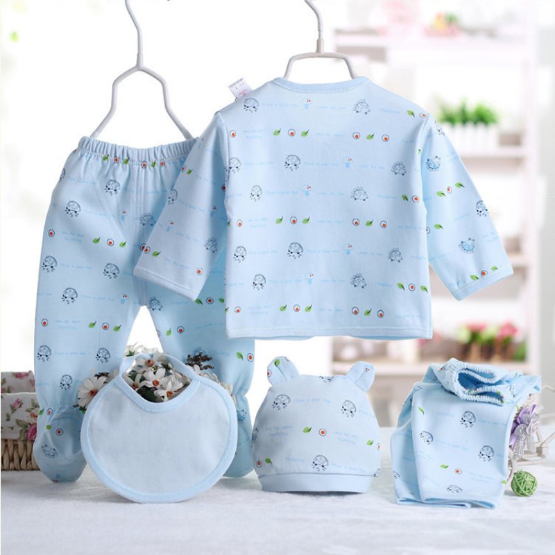 0-3 Months Newborn Baby Clothing Set - 5pcs Cotton Suits