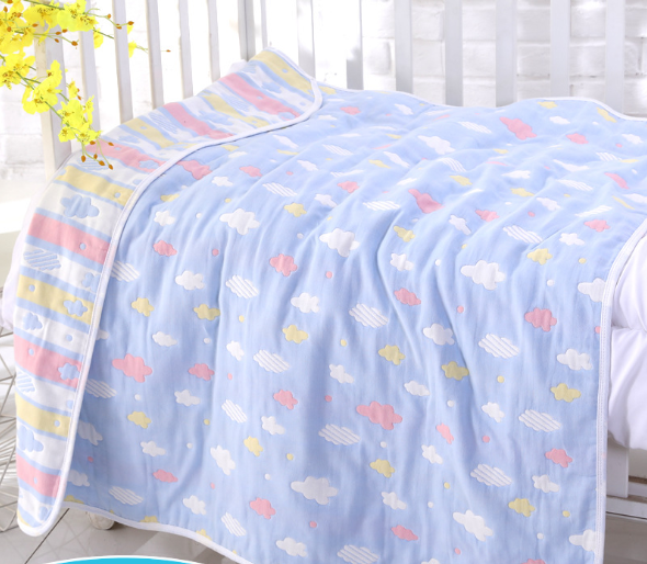 6-Layer Pure Cotton Gauze Baby Bath Towel | 110x110cm Multi-Use Wrap
