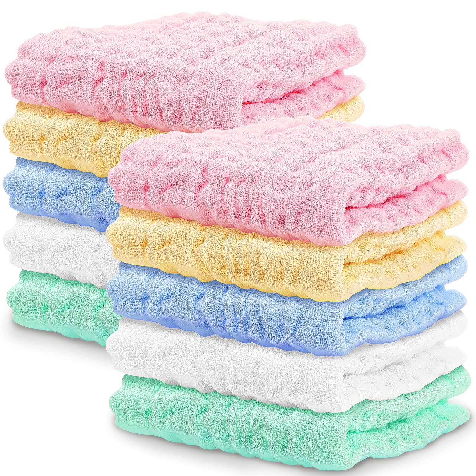 Muslin Baby Washcloths Soft Natural CLRBEATTY 10 Pack