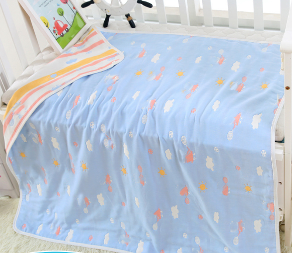 6-Layer Pure Cotton Gauze Baby Bath Towel | 110x110cm Multi-Use Wrap